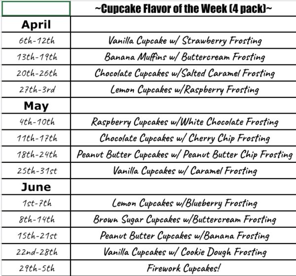 Cupcakes of the Week (4 pack)