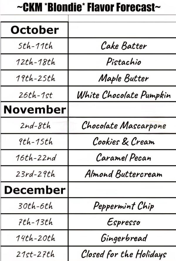 **Blondie Flavor of the Week!!**